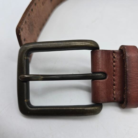 Fossil Women's Leather Laser Cut Studded Belt Western Bohemian Brown Medium - Picture 6 of 6